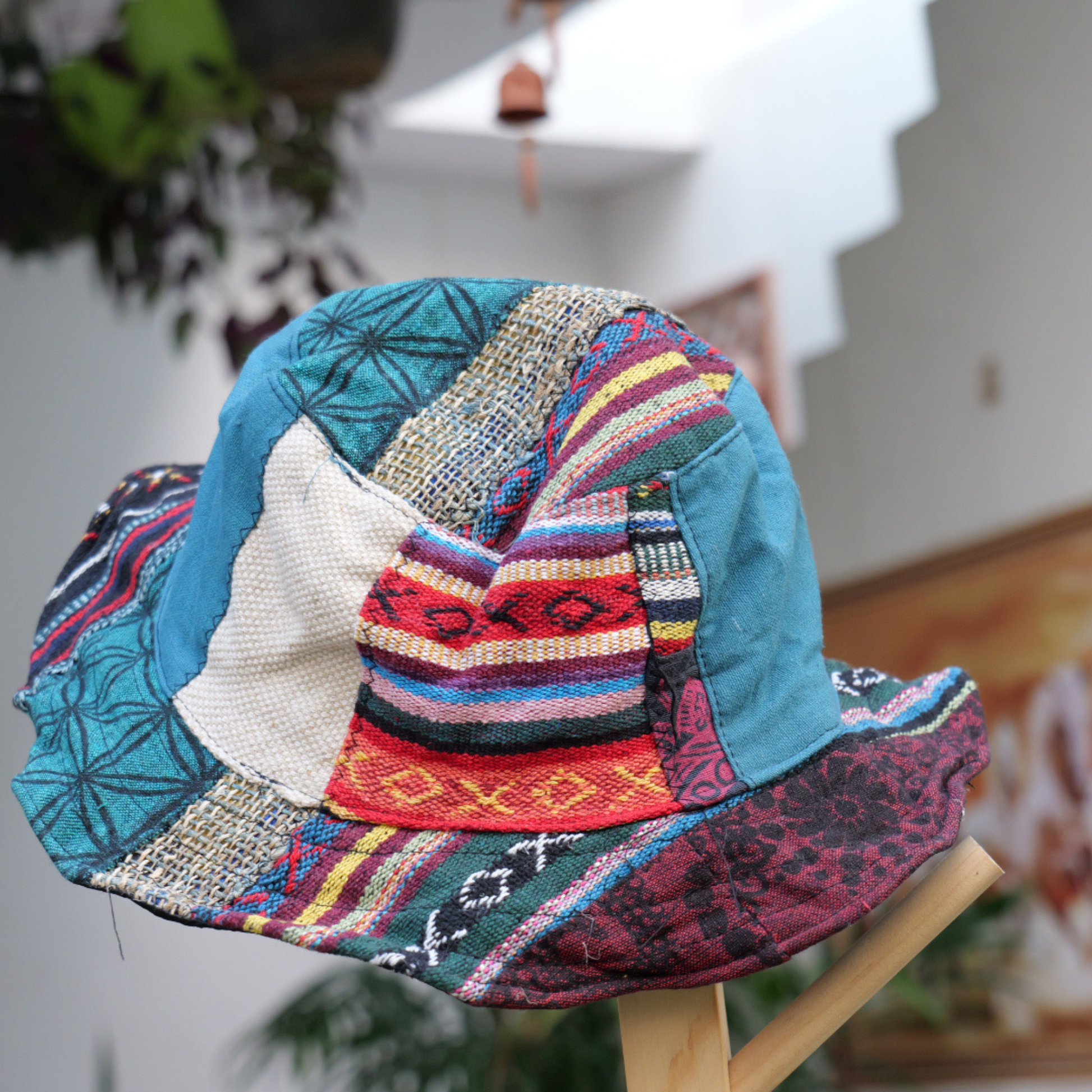 HEMP COTTON PATCHWORK HAT