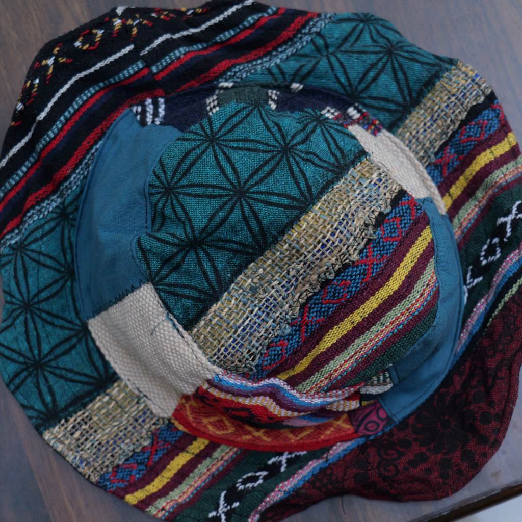 HEMP COTTON PATCHWORK HAT