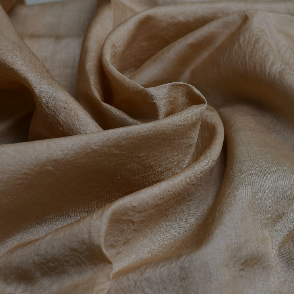 Handloom Muga–Tussar Silk Blend Fabric — Golden Heritage Pure. Radiant. Handwoven Grace.