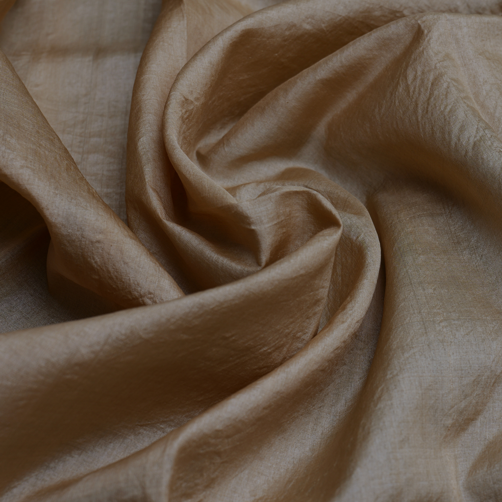 Handloom Muga–Tussar Silk Blend Fabric — Golden Heritage Pure. Radiant. Handwoven Grace.