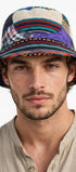 Hemp cotton patchwork hat wired brim front view